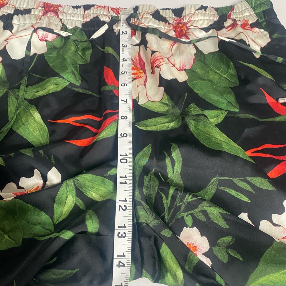 LAUREN Ralph Lauren Floral Satin Charmeuse Wide-Leg Pants Multi XL Black Label - Picture 8 of 10